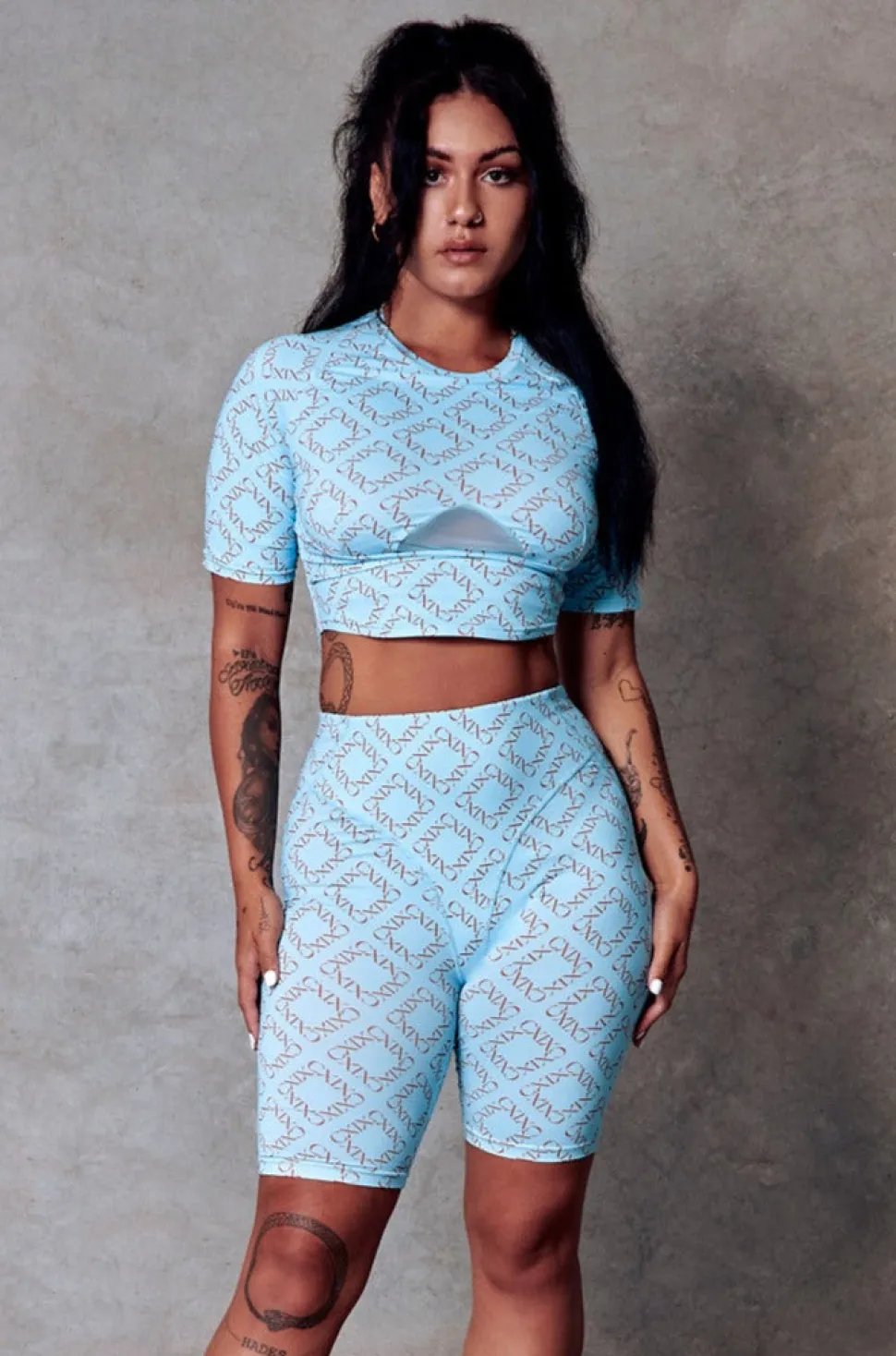 Women CXIX Leggings & Bikers*119 Biker Shorts - Blue With Print