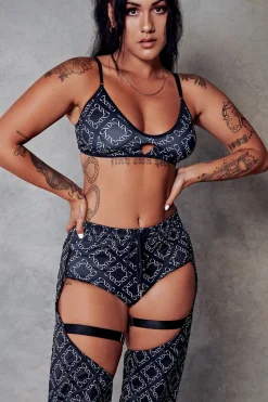Women CXIX Tees & Tops*119 Bralette - Black With Print