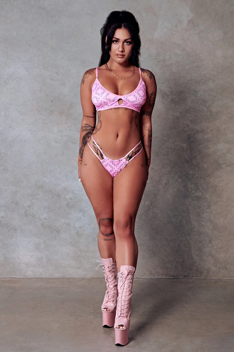 Women CXIX Tees & Tops*119 Bralette - Pink With Print