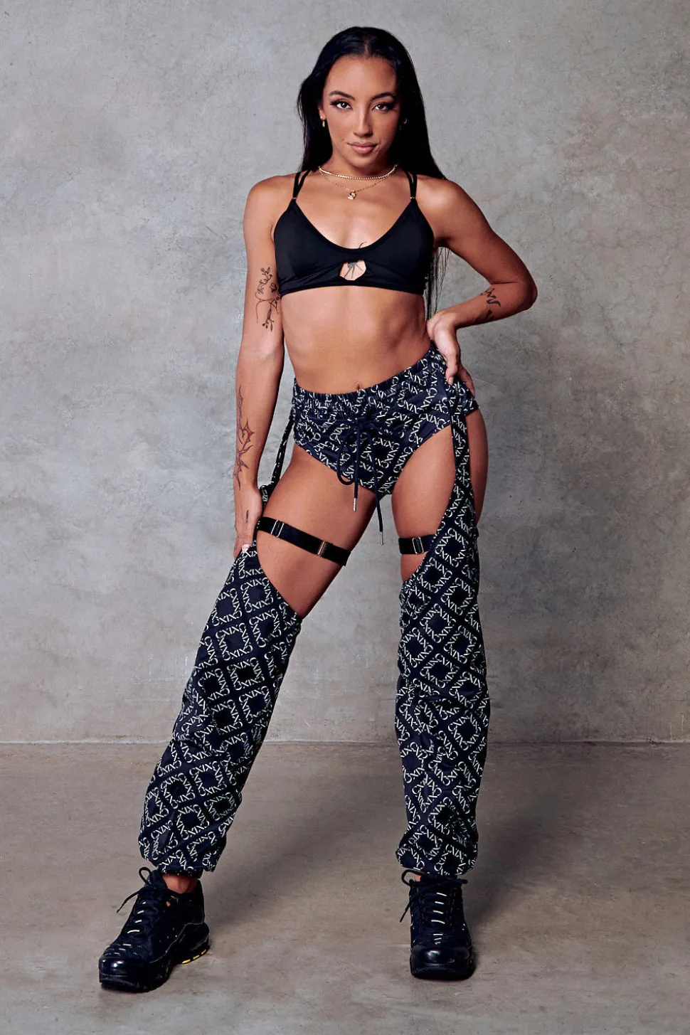Women CXIX Leggings & Bikers*119 Chaps - Black With Print
