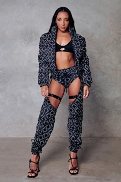 Women CXIX Leggings & Bikers*119 Chaps - Black With Print