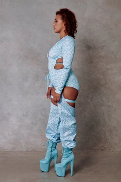 Women CXIX Leggings & Bikers*119 Chaps - Blue With Print