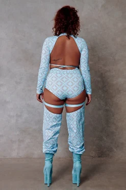 Women CXIX Leggings & Bikers*119 Chaps - Blue With Print