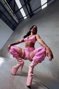 Women CXIX Leggings & Bikers*119 Chaps - Pink With Print