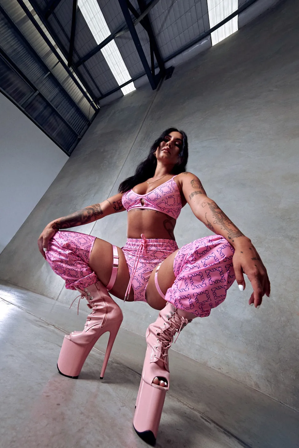 Women CXIX Leggings & Bikers*119 Chaps - Pink With Print