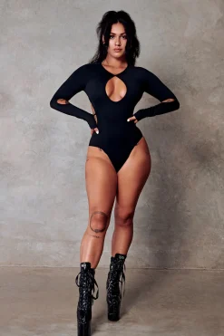 Women CXIX Body & Jumpsuits*119 Plunge Bodysuit - Black