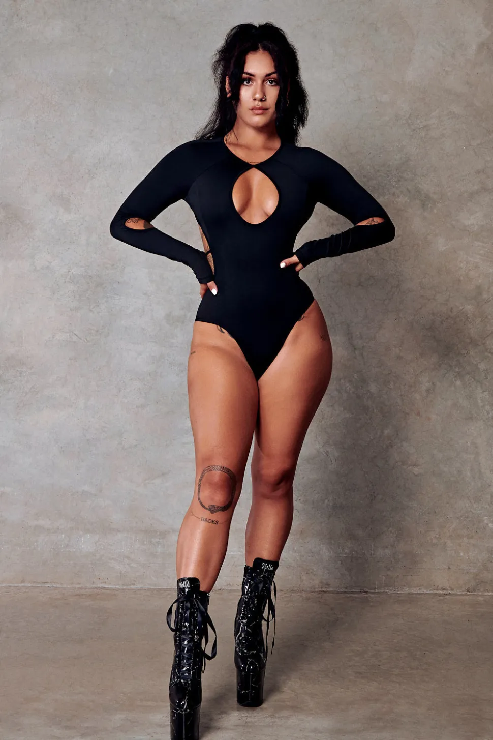 Women CXIX Body & Jumpsuits*119 Plunge Bodysuit - Black