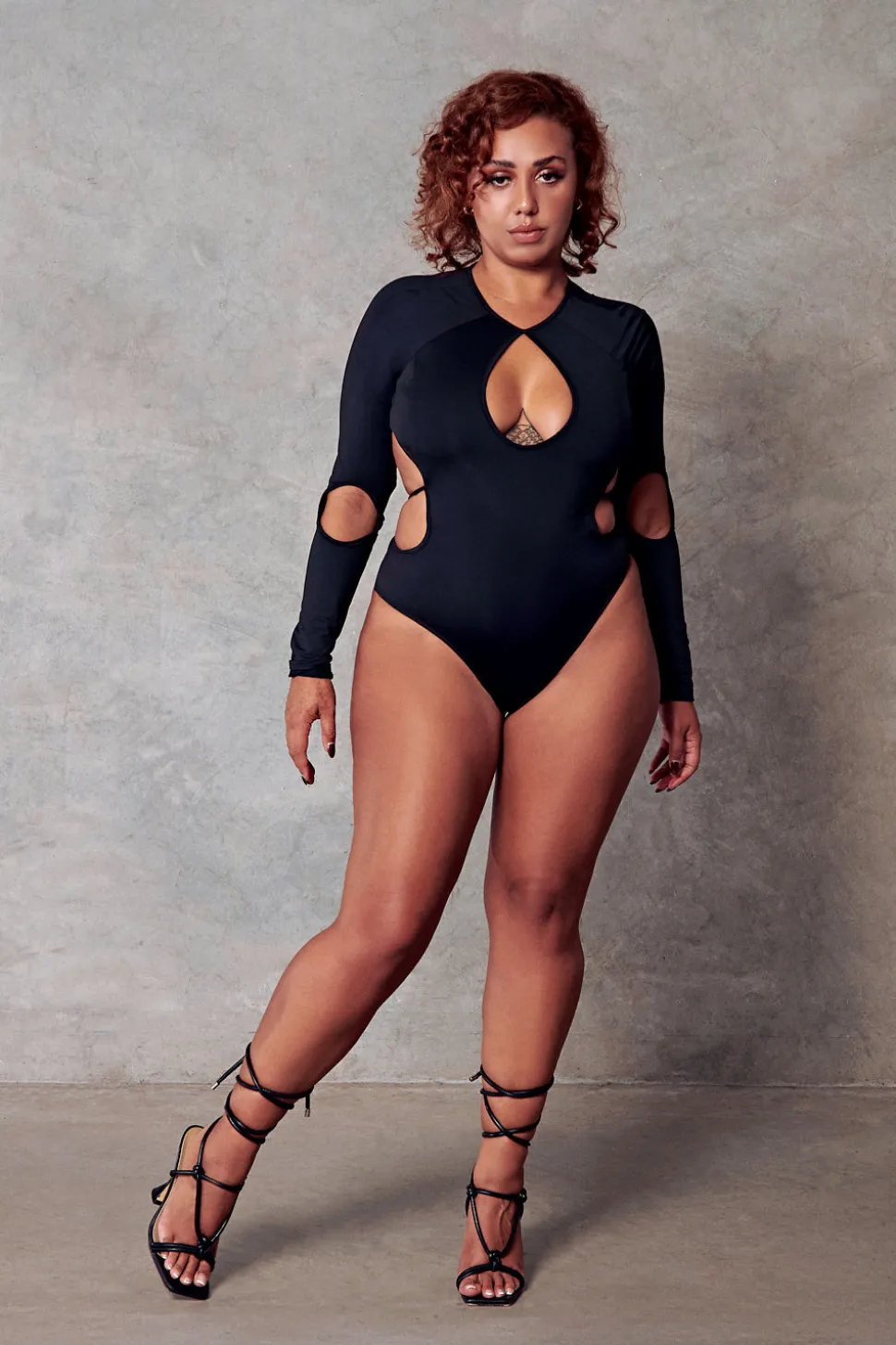 Women CXIX Body & Jumpsuits*119 Plunge Bodysuit - Black