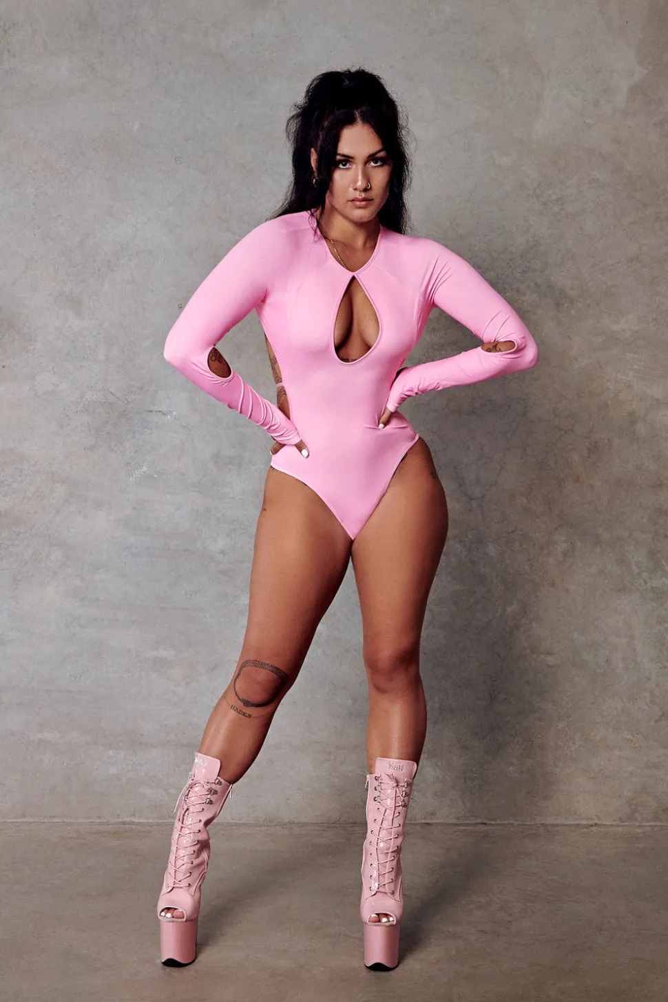 Women CXIX Body & Jumpsuits*119 Plunge Bodysuit - Pink