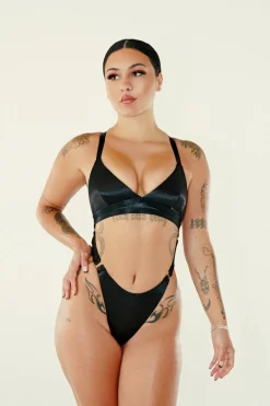 Women CXIX Body & Jumpsuits*Aphrodite Bodysuit - Black Satin