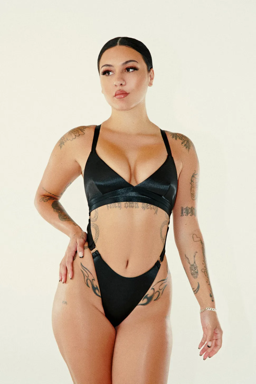 Women CXIX Body & Jumpsuits*Aphrodite Bodysuit - Black Satin