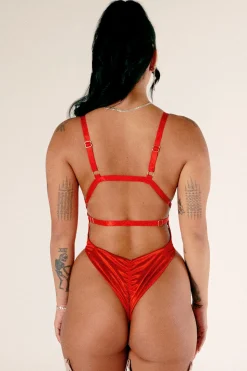 Women CXIX Body & Jumpsuits*Aphrodite Bodysuit - Red Satin