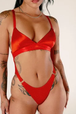 Women CXIX Body & Jumpsuits*Aphrodite Bodysuit - Red Satin