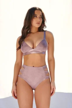 Women CXIX High Waisted Bottoms*Aphrodite High Waist Bottoms - Lilac Suede