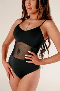 Women CXIX Body & Jumpsuits*Baddies Mesh Bodysuit - Black