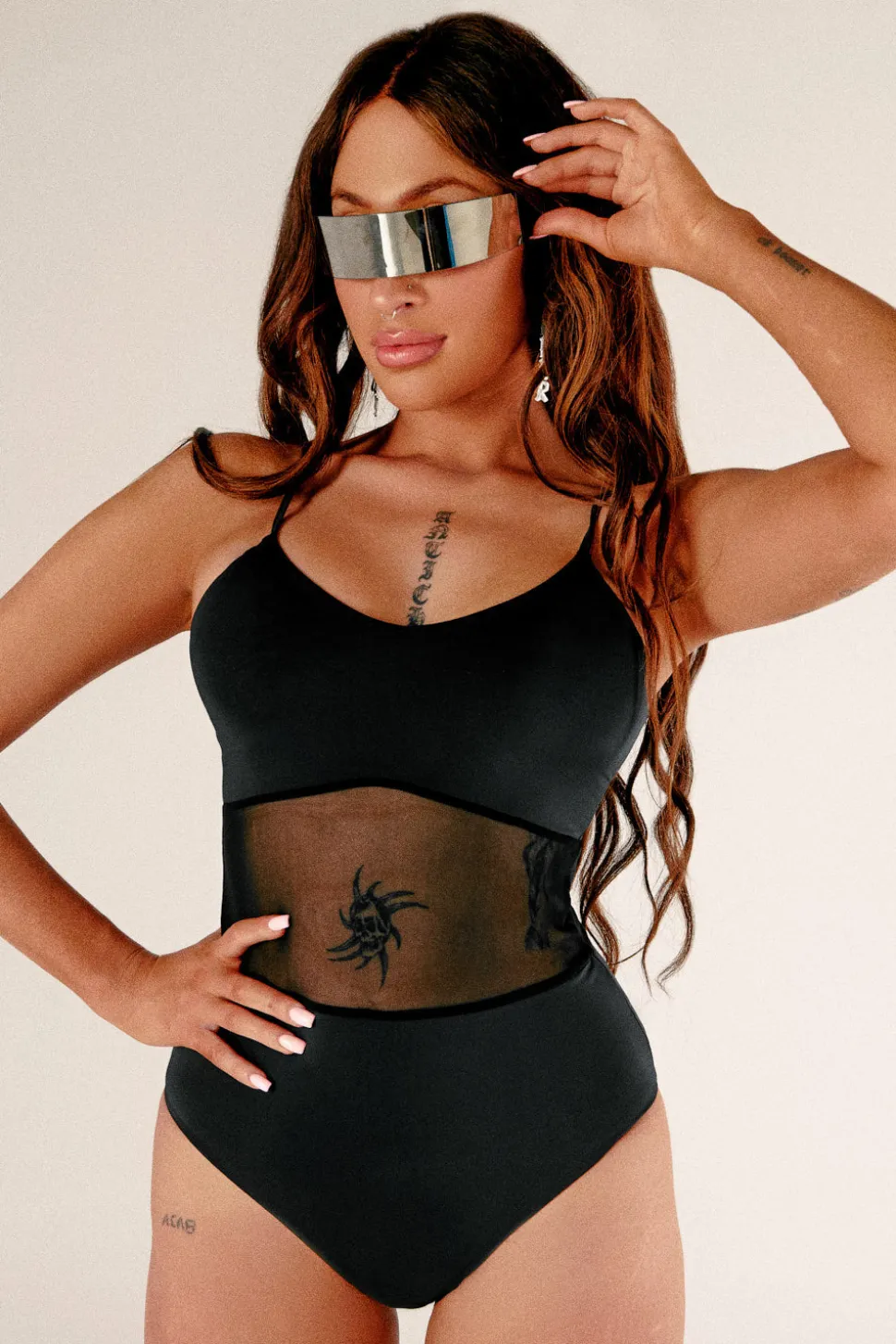 Women CXIX Body & Jumpsuits*Baddies Mesh Bodysuit - Black