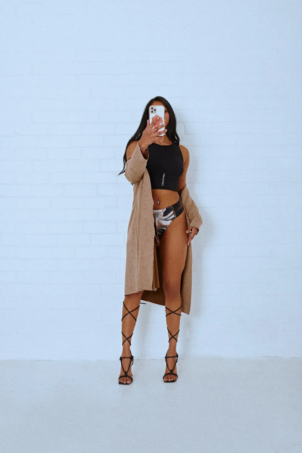 Women CXIX Tees & Tops*Creatures Crop Top - Black