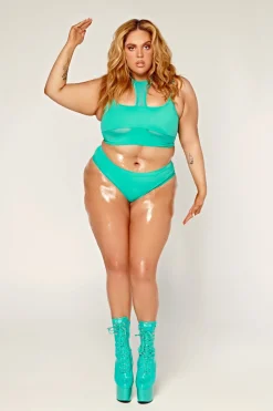 Women CXIX Tees & Tops*Dollhaus Choker Top - Aqua