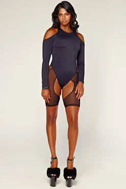 Women CXIX Body & Jumpsuits*Dollhaus Mesh Bodysuit - Black