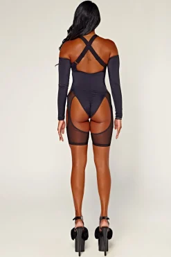 Women CXIX Body & Jumpsuits*Dollhaus Mesh Bodysuit - Black