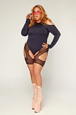 Women CXIX Body & Jumpsuits*Dollhaus Mesh Bodysuit - Black