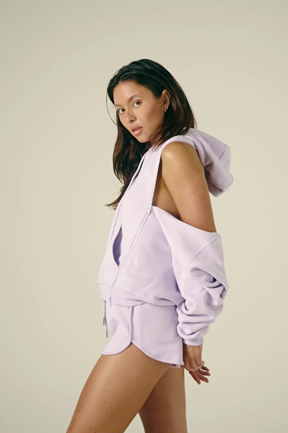Women CXIX Tees & Tops*Droptop Zip Hoodie - Lilac
