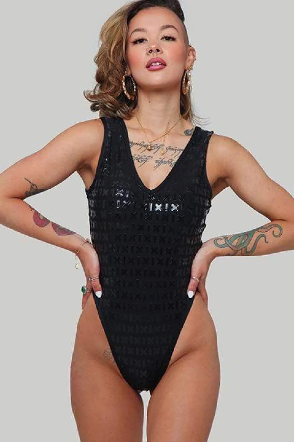 Women CXIX Gecko Grip™ Apparel*Gecko Grip™ Bodysuit: Black