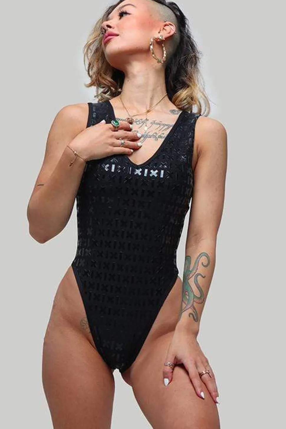 Women CXIX Gecko Grip™ Apparel*Gecko Grip™ Bodysuit: Black