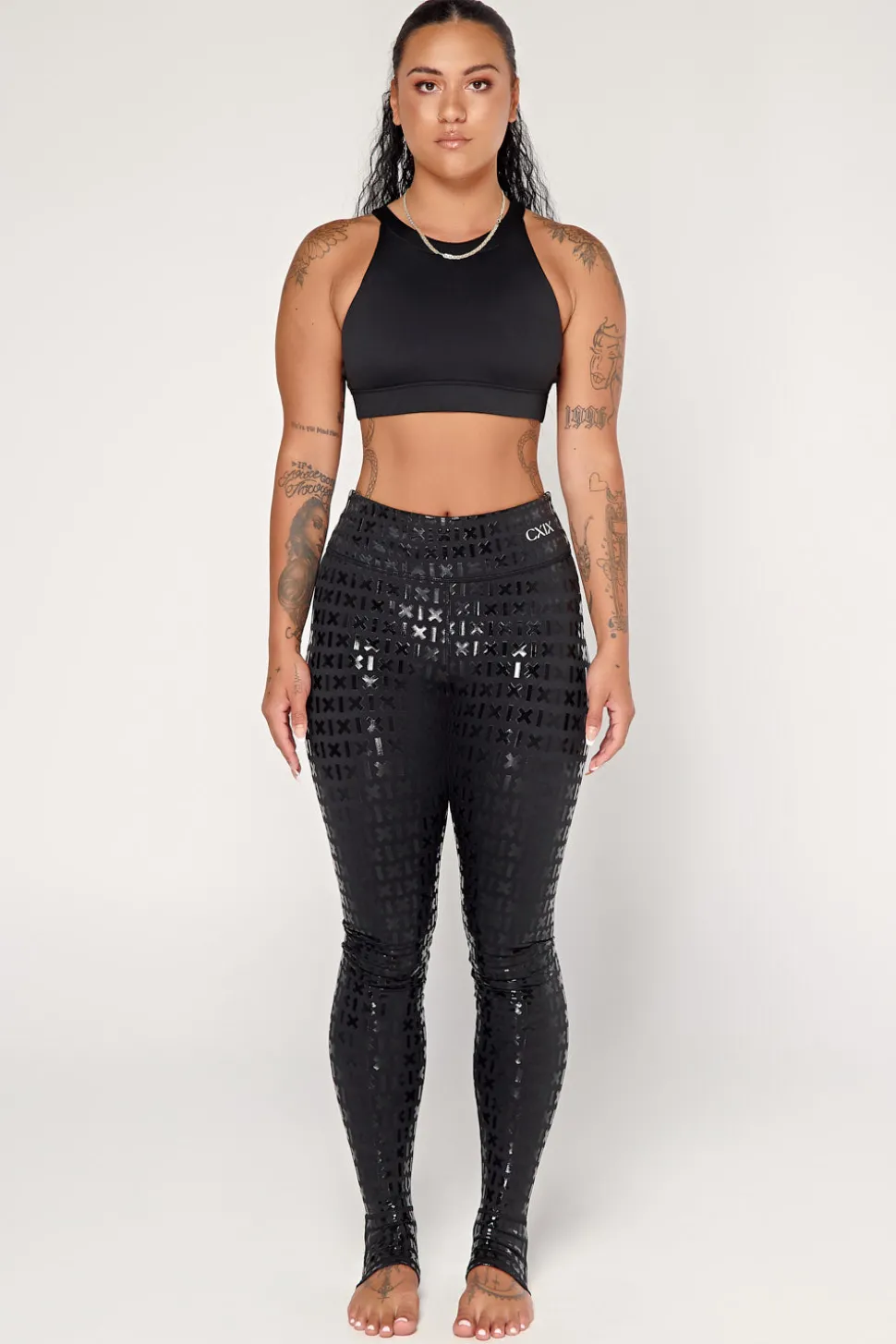 Women CXIX Gecko Grip™ Apparel*Gecko Grip™ Leggings: Black Waistband Grip