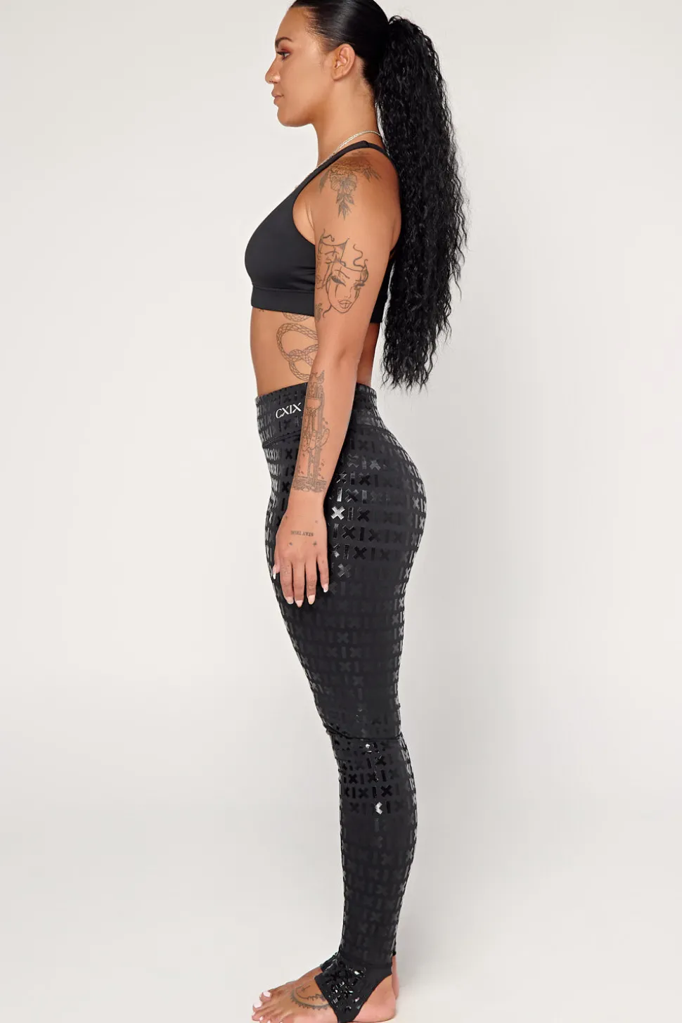 Women CXIX Gecko Grip™ Apparel*Gecko Grip™ Leggings: Black Waistband Grip
