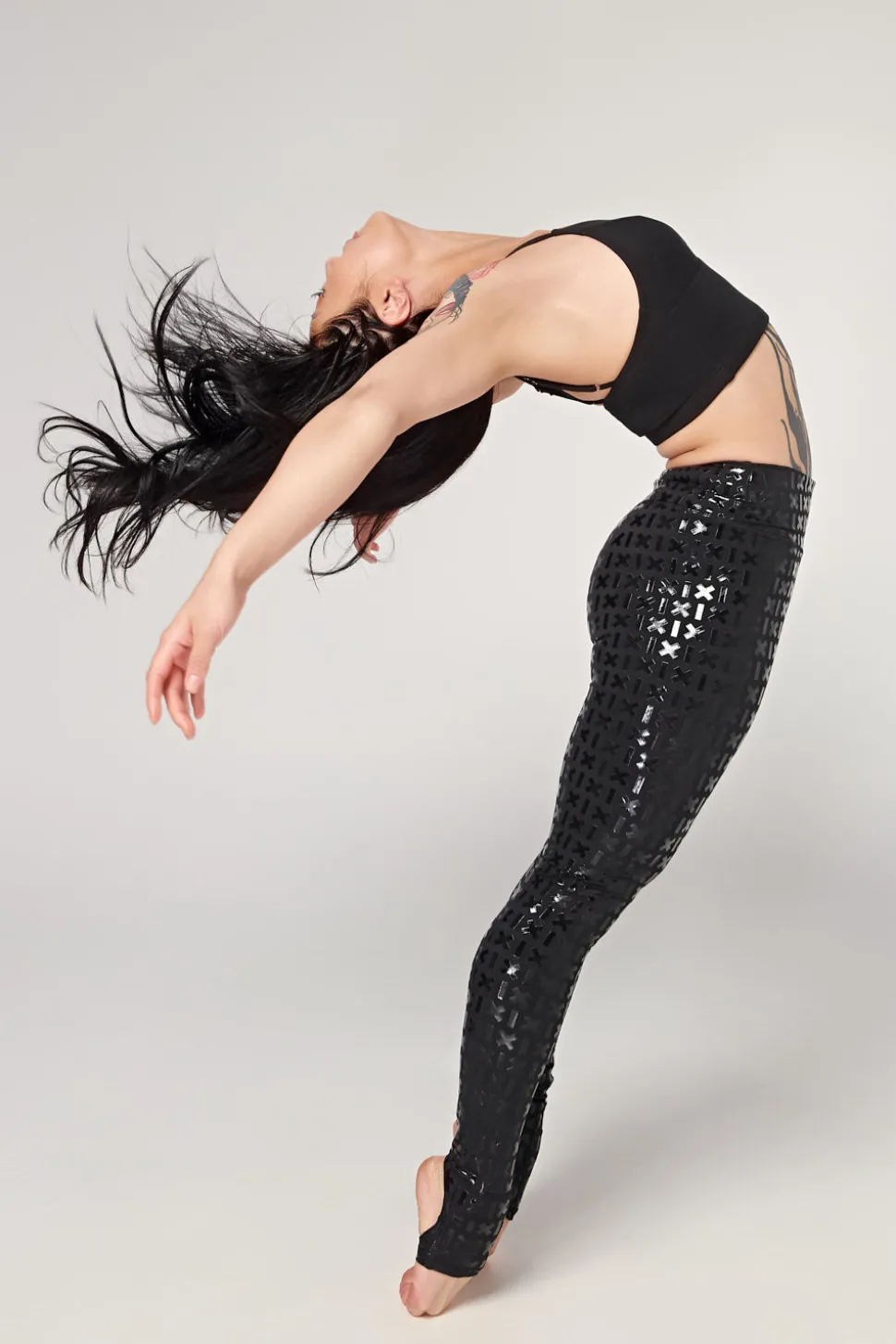 Women CXIX Leggings & Bikers*Gecko Grip™ Leggings: Black Waistband Grip