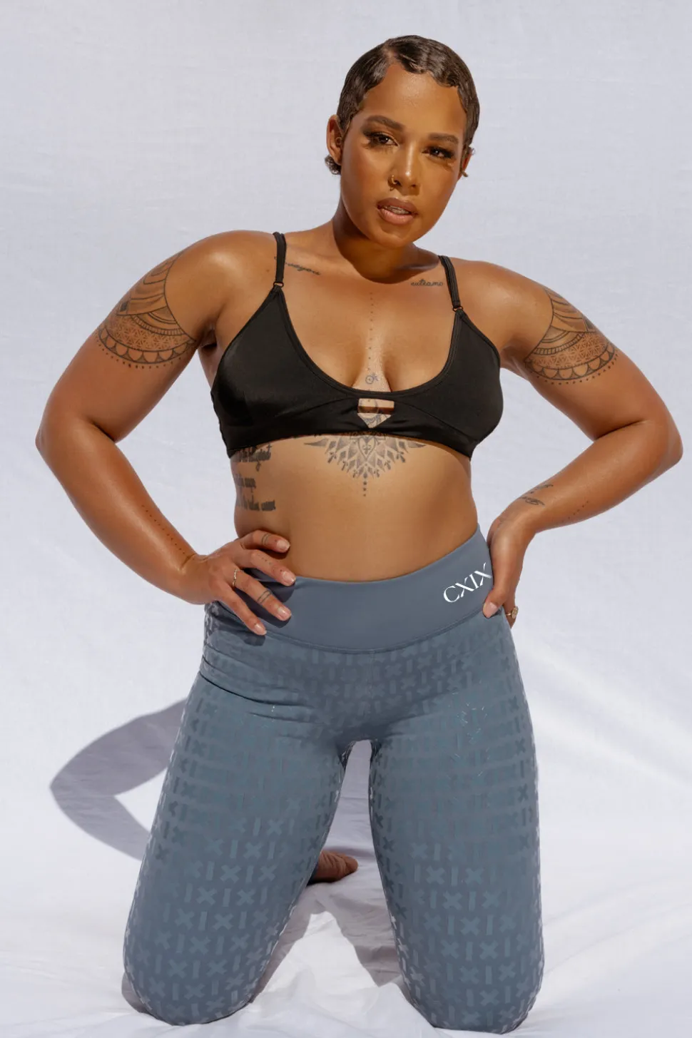 Women CXIX Gecko Grip™ Apparel*Gecko Grip™ Leggings: Steel Blue