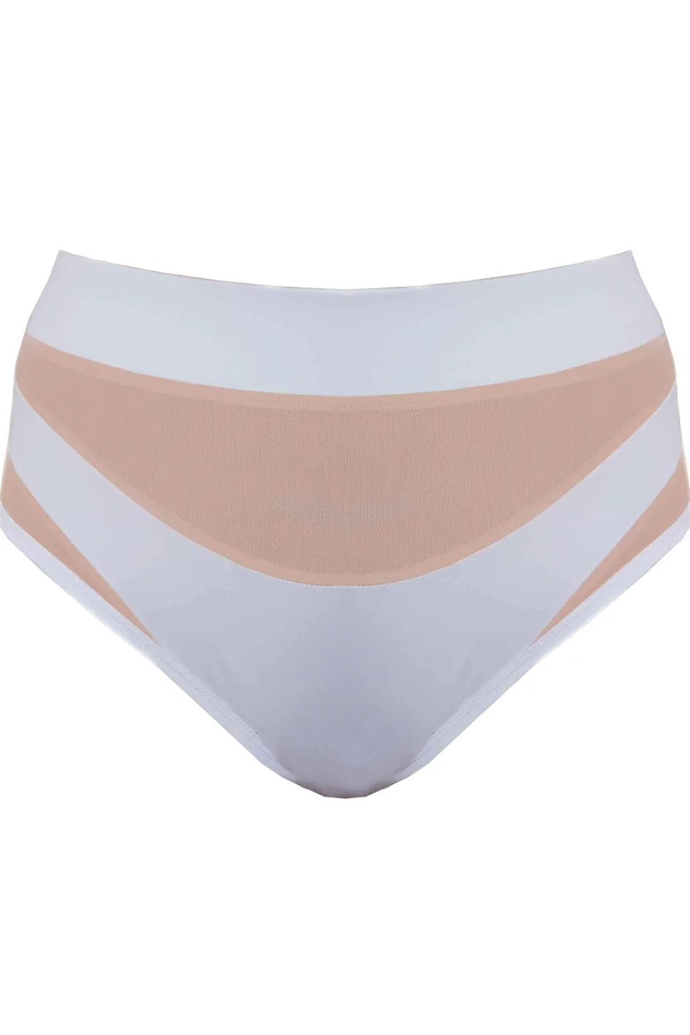 Women CXIX High Waisted Bottoms*Goddess High Waisted Bottoms - White With Sand Mesh