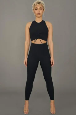 Women CXIX Leggings & Bikers*Move It Ribbed Corset Leggings - Black