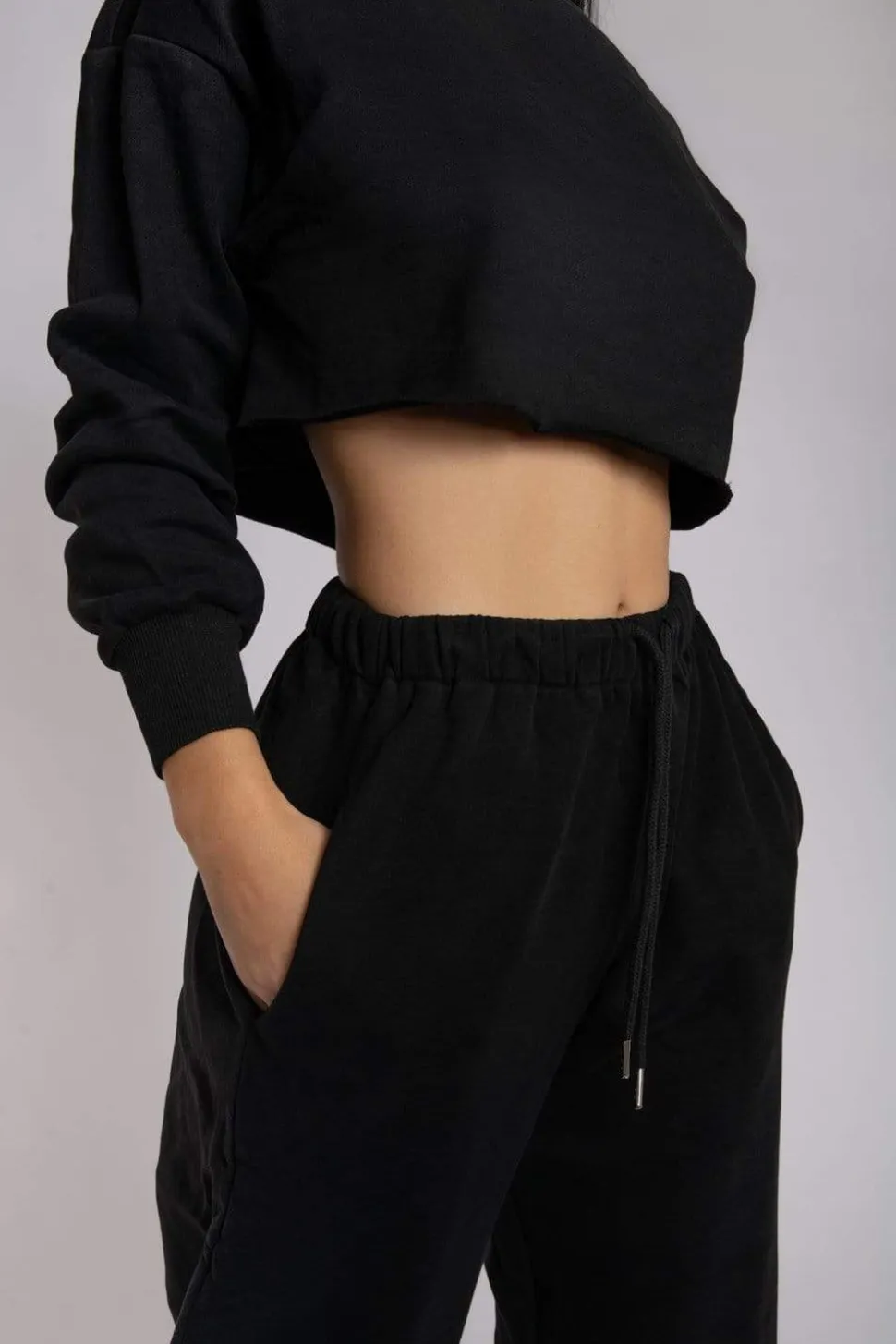 Women CXIX Joggers & Jumpers*Oversized Cropped Jumper - Black