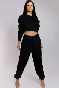 Women CXIX Joggers & Jumpers*Oversized Cropped Jumper - Black