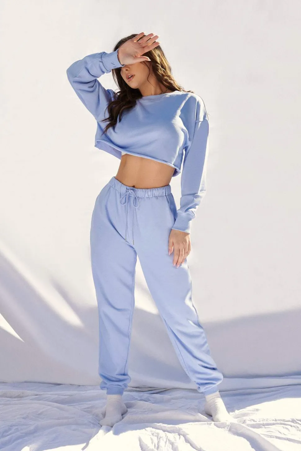 Women CXIX Joggers & Jumpers*Oversized Jogger Bottoms - Powder Blue