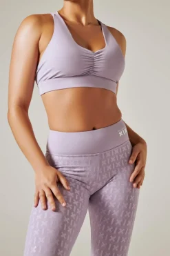 Women CXIX Gecko Grip™ Apparel*Ruche Sports Bra - Lilac