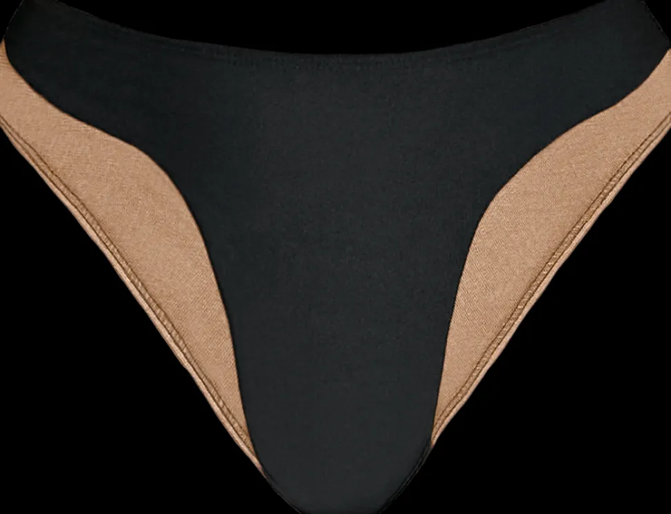 Women CXIX High Waisted Bottoms*Silhouette High Waist Bottoms - Black With Cream Mesh