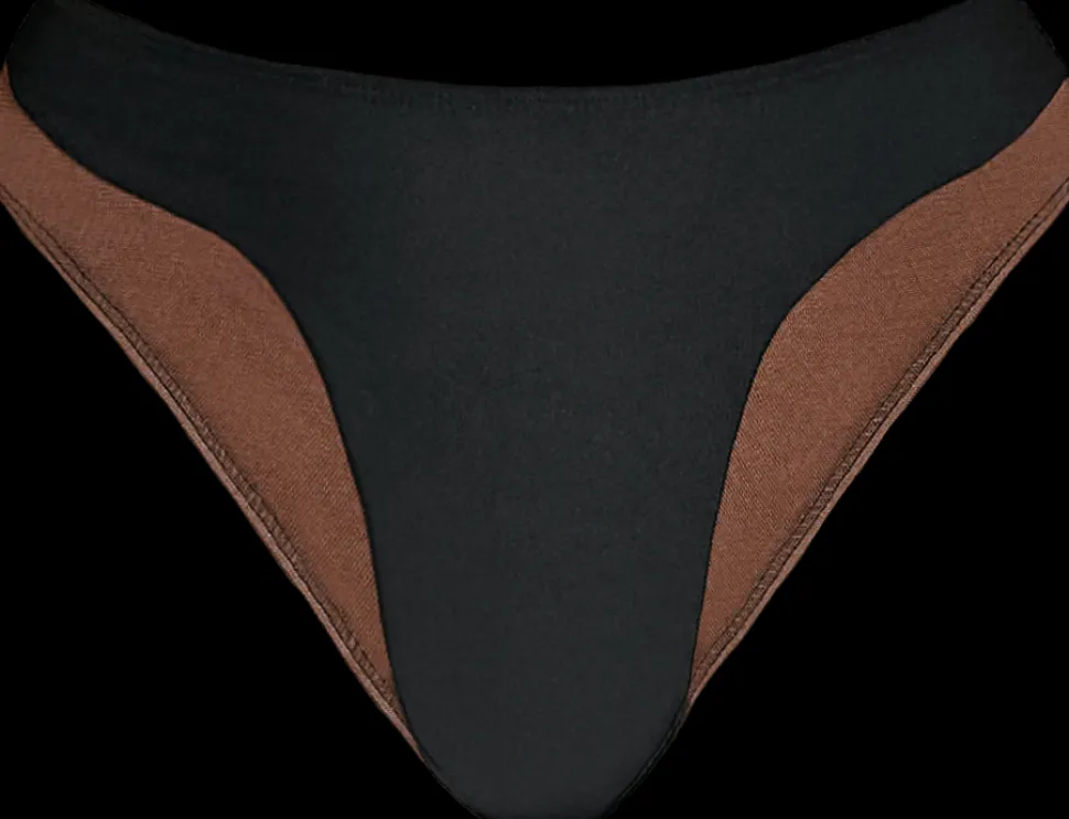 Women CXIX High Waisted Bottoms*Silhouette High Waist Bottoms - Black With Cocoa Mesh