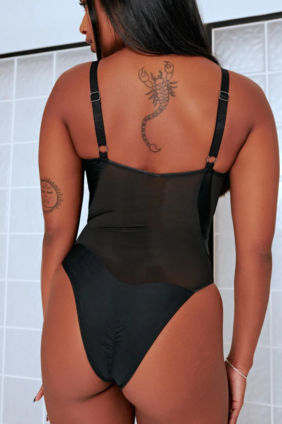 Women CXIX Body & Jumpsuits*Silhouette One-Piece Body Suit - Black With Black