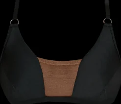 Women CXIX Tees & Tops*Silhouette Plunge Bralette - Black With Cocoa Mesh