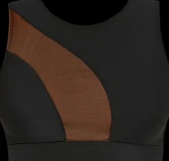 Women CXIX Tees & Tops*Silhouette Sports Bra - Black With Cocoa Mesh