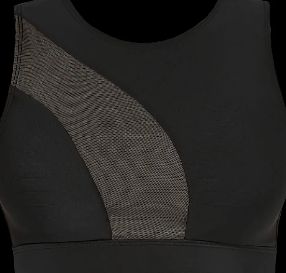 Women CXIX Tees & Tops*Silhouette Sports Bra - Black With Black Mesh
