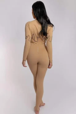 Women CXIX Body & Jumpsuits*Stay Fire Jumpsuit - Sand & Black